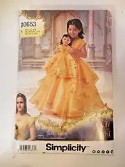 Simplicity Disney Beauty & the Beast Belle Child & 18" Doll Costume D0653A Uncut