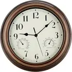 12 Inch Indoor Outdoor Wall Clock Waterproof with Temperature and H...