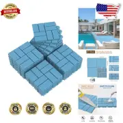 Lightweight Interlocking Patio Tiles in Blue - Easy Snap Connection, 12" x 12"
