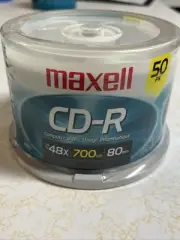 Maxell 50 Pack CD-R 700mb 80min 48x Recordable Media Discs @2C3