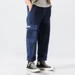 黑籃拼接工裝長褲 TROUSERS、OVERALLS、CASUAL PANTS