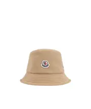 Moncler Logo Patch Bucket Hat Nude