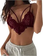 [Generic] Plus Size Lingerie for Women and Unpadded Women Floral Top Bralet Crop Cami Bustier Tank Bra Lace Bralette Womens Bandage Lingerie