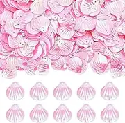 PH PandaHall 1000pcs Seashell Sequins Shell Shape Loose Sequin Paillette Pink Sequin and Spangles Craft Sequins with 2 Holes DIY Art Paillette for Wedding Sewing Applique Clothes Jewelry Craft Decor