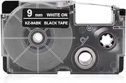 9Mm Label Tape Compatible Tape Cartridge Ribbon Repla Ent for Kl-60 Kl-100 Kl-170 Kl-120 Kl-180 Kl-780 Kl-820 Kl-7400 Kl-8700 Kl-8800 Cw-L300 Ez Label Maker 9Mm White On Black