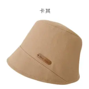 【OT SHOP】女款棉質素色漁夫帽 盆帽 遮陽帽 C2211(春夏潮流配件 英文字母 皮標 休閒百搭 日系文青 帽子)