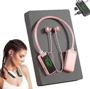 Wireless Sound Card Live Streaming Earphones, Wireless Sound Card Live Broadcasting and Audio Editing Earphones,Waterproof Wireless Neckband Bluetooth Headphones with Display (Pink)