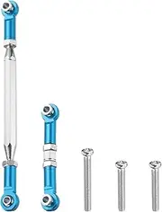 uxcell Adjustable Turnbuckles Camber Link Linkages Aluminum Alloy Upgrade Parts RC Car Steering Pull Rod Servo Linkages Tie Rod for MN 1:12 D90 RC Car Crawler,Blue