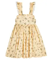 [Paade Mode] Paade Mode Printed lace-trimmed cotton dress Y 10 beige