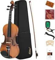 [Eastar] 1/4 Violin Set Fiddle for Beginners with Hard Case, Rosin, Shoulder Rest, Bow, and Extra Strings (Imprinted Finger Guide on Fingerboard)， EVA-3