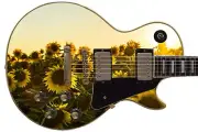 Guitar Skin Wrap Axe Re-Skin Acoustic, Pickguard -Sun Flowers Sky Field Day 587