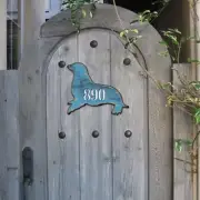 Seal Coastal Wooden House Number Sign by G. DeBrekht | Coastal Sea-Life Décor -