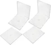 JEWEDECO 4Set Clear CD Case Transparent Disc Holder for Music Data Archiving Snap Closure Storage for Collectibles DIY Projects for Fans Collectors