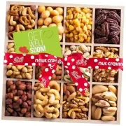 Gourmet Collection - Get Well Soon Nuts Gift Get Well - Elegant Wooden Tray