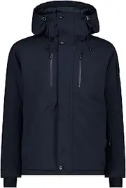[CMP] Men's Ski Jacket with Fixed Hood, Black Blue, 56