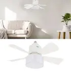(White)Ceiling Fan With Light 3 Colors Dimmable Quiet LED Ceiling Fan Lamp