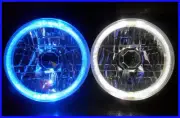 Leyland Mini Cooper Moke Morris Minor Jaguar Austin BLUE LED Halo 7" headlight