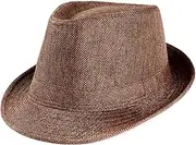 [Artist Unknown] NA Men's Breathable Linen Jazz Cap top hat Fedora hat Outdoor Sun hat Straw hat Ms. Men's Men vol Chapeau Hats