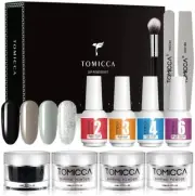Dip Powder Nail Dipping Powder Set Top Coat Base Coat Activator Dark Series 4 Cl