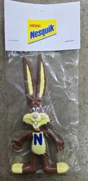 Vintage Nestle Nesquik Bendy Bunny Mascot Promo Toy Sealed