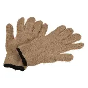 1 Pair Dusting Cleaning Gloves Microfiber Mittens for Home, Brown