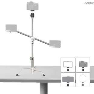 Andoer Mini C 型支架 20.8 英寸桌面三腳架手機三腳架支架鋁合金 10kg/22lbs 負載能力 2 節