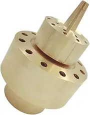 misppro Brass 2-Layer Column Garden Fountain Water Nozzle Spray Head Gold Color, can be adapted to a Wide Range of Ponds and Fountains - 2inch