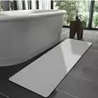 Bath Mat Rubber Non Slip Absorbent Quick Dry Bathroom 16” x 48” DARK GRAY