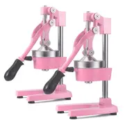 SOGA 2X Commercial Manual Juicer Hand Press Juice Extractor Squeezer Orange Citrus Pink