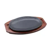 Griddle Steak Plate Oval Shape Fajita Server Plate for Home Cooking Kitchen
