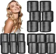 HYOUJIN 18pc Self-Grip Ceramic Ionic Thermal Rollers Set for Salon-Quality Blowout Look, Perfect for Sleeping (Black, 60mm, 48mm, 36mm Sizes)