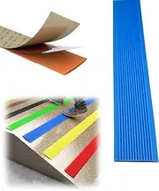 Stairs Edge Protection Stair Nosing Edge Trim Stair Nosing Stair Profile, Stair Nosing Self-Adhesive PVC Corner Profile Stair Edging Strip Protection, Non-Slip Self-Adhesive PVC Corner Profile-Blue