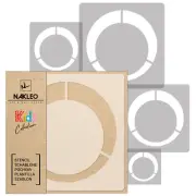 5x reusable PLASTIC Stencils 13.4 to 3.5" Nursery KIDS Template / Retro - Circle