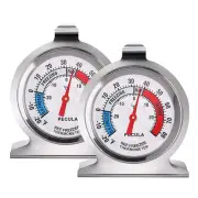 2Pack Classic Fridge Thermometer Large Dial Red Indicator Cooler Stainless Steel