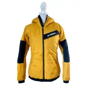 NWT Adidas Terrex Techrock Stretch Primaloft Hooded Jacket Yellow/Black Small