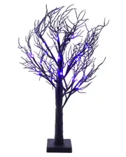 Kurt Adler 2ft Purple LED Black Glitter Tabletop Tree