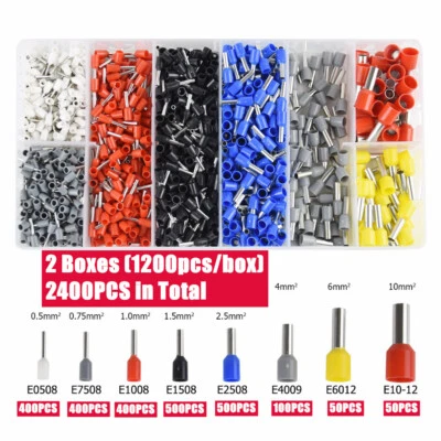 2400PCS Assorted Insulated Electrical Wiring Crimp Terminals Connectors