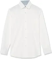 [Isaac Mizrahi] Boy's Long Sleeve Solid Shirt with Button Contrast