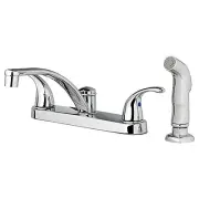 Kitchen Faucet With Spray, 2 Decorative Lever Handles, Chrome 242106