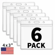 6 Pack WATERPROOF Vaccination Card Holder Record 4 x 3 Protector vaccine cdc
