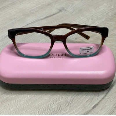 kate spade new york Amilia 50MM Reading Reading Glasses Brown Blue Fade +1.0