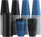100 Pack 16 Oz Disposable Coffee Cups with Lids - Perfect for Hot & Cold Drinks
