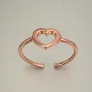 Rose Gold Over Sterling Silver Heart Toe Ring, Silver Ring, Love Ring, Gold Ring