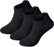 [Bonjour] SPORTSWEAR - 3 Pairs Yoga Grip Socks Women, Non Slip Pilates Grippy Socks Ladies Mid-Calf Grip Breathable Cotton for Ballet, Dance, Workout, Fitness, Running and Leisure