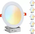 6-Pack 8" Inch 2700K-6000K 5CCT 18W LED Color Selectable, Heavy Duty Ultra-Thin