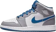 [Nike] Boy's Sneaker, Cement Grey/White-true Blue, 5.5 Big Kid
