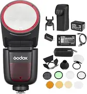 Godox V1 S U TTL Flash with AK-R1 Accessories for Sony, Black, New (V1S AK-R1 Kit)
