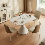 Kyrie Extendable Dining Table Diningset/Ceramic Top Dining Table with Truax 4 chairs/ 6 chairs