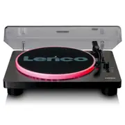 Lenco LS-50LED Turntable with LED Lights & Built-In Speakers (Black)