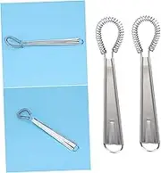 GRIRIW 2pcs Stainless Steel Manual Egg Beater Handheld Cream Stirrer Kitchen Mixer for Smooth Sauces Easy to Use with Comfortable Grip for Whipping Eggs and Blending